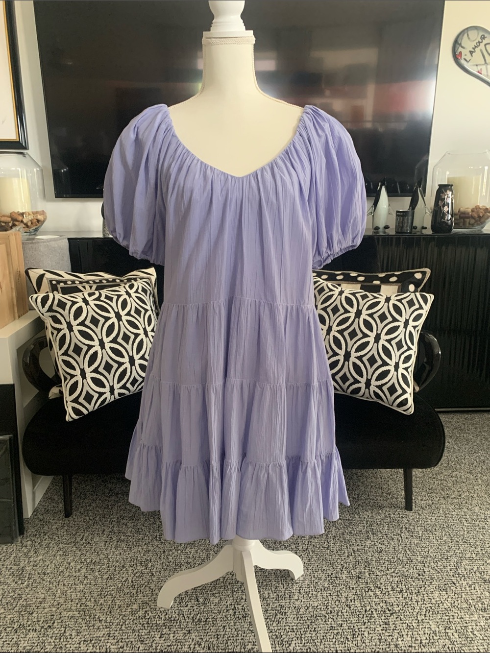 Rebecca Taylor Lavender Ruffle Neck Dress. Large. Like new